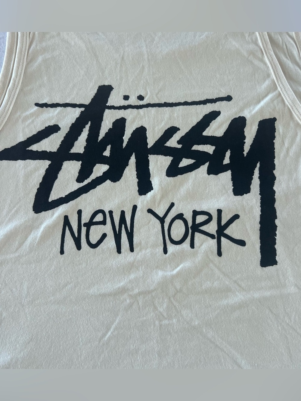 Stüssy New York Graphic Tank - cream with Black Print